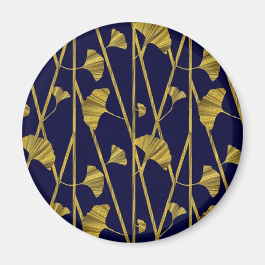 Aimant ginkgo d'or (Devant)