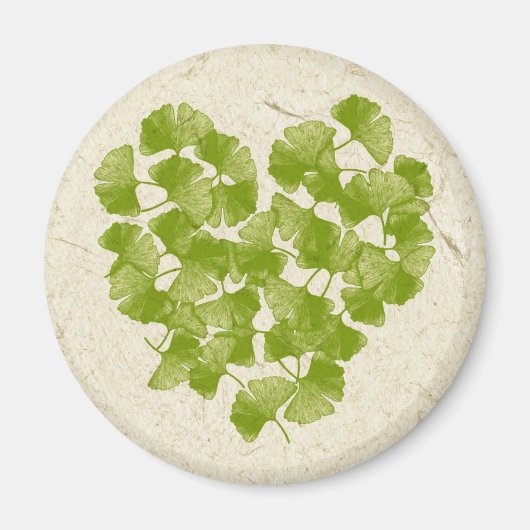 Aimant Ginkgo Leaf Heart (Devant)