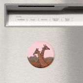 Aimant Girafe au ciel rose (In Situ (Lave-vaisselle))