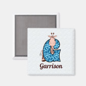 Aimant Girafe bleu et Brown Monogramme G Enfants (Recto/Verso)
