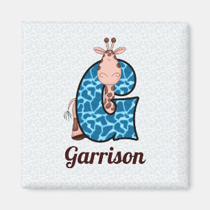 Aimant Girafe bleu et Brown Monogramme G Enfants