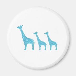 Aimant Girafes debout (Bleu)