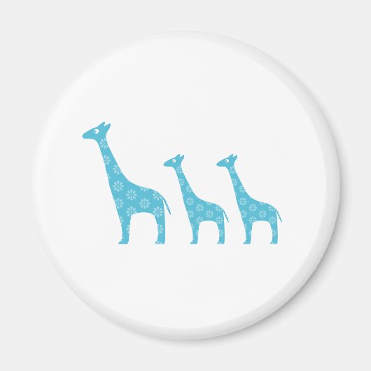 Aimant Girafes debout (Bleu) (Devant)