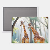 Aimant Giraffe Animal Nature Faune Affection Soin (Recto/Verso)