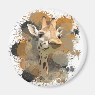 Aimant Giraffe de la faune africaine Abstraite peinture