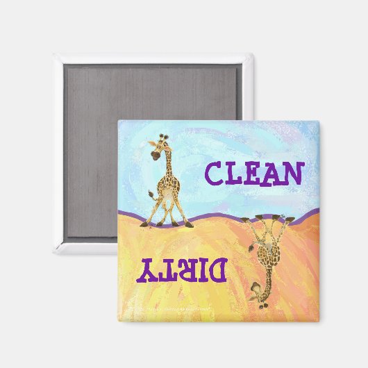 Aimant Giraffe de la Parade Animale (Recto/Verso)