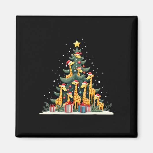 Aimant Giraffe de Noël Amateurs de girafe Noël Noël Ho (Devant)