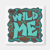 Aimant Giraffe Impression Brown et Turquoise (Devant)