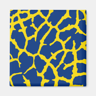 Aimant Giraffe Imprimé Marine Jaune