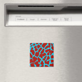 Aimant Giraffe Imprimé Rouge Cyan (In Situ (Lave-vaisselle))
