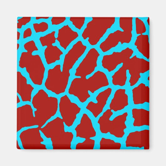 Aimant Giraffe Imprimé Rouge Cyan (Devant)