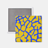 Aimant Giraffe Imprimer bleu jaune (Recto/Verso)