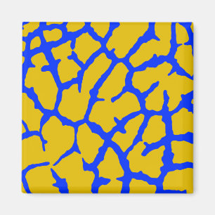 Aimant Giraffe Imprimer bleu jaune