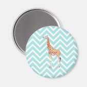 Aimant Giraffe on zigzzag chevron. (Recto/Verso)