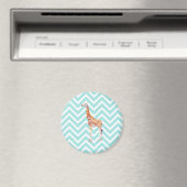 Aimant Giraffe on zigzzag chevron. (In Situ (Lave-vaisselle))