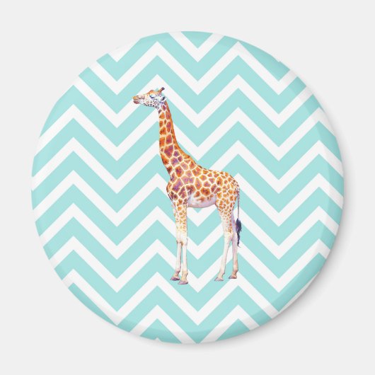 Aimant Giraffe on zigzzag chevron. (Devant)