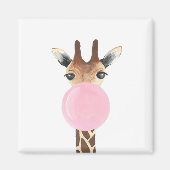 Aimant Giraffe soufflant bubblegum (Devant)