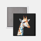 Aimant Giraffe Vector Art aux couleurs vives (Recto/Verso)