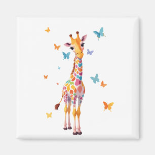 Aimant Giraffe Vector Peinture adorable Animaux amusants