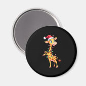 Aimant Giraffe Xmas Lighting Funny Santa Giraffe Christma (Recto/Verso)