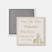 Aimant Giraffes Enregistrer le Baby shower Neutre Date (Recto/Verso)