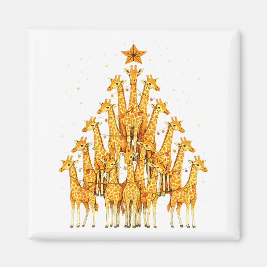 Aimant Giraffes Forming Christmas Tree Lights Star Safari (Devant)