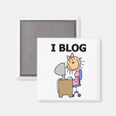 Aimant Girl Blogger Tshirts et cadeaux (Recto/Verso)