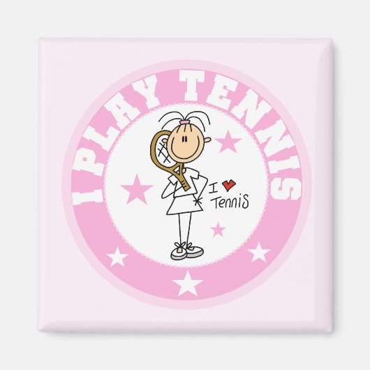 Aimant Girl I Play Tennis Tshirts et cadeaux (Devant)