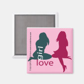 Aimant 'Girl Love' Designer Frigo Manget (Recto/Verso)