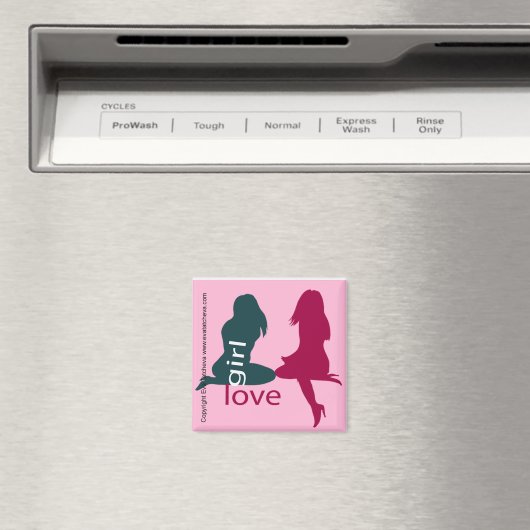 Aimant 'Girl Love' Designer Frigo Manget (In Situ (Lave-vaisselle))