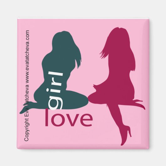 Aimant 'Girl Love' Designer Frigo Manget (Devant)