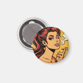 Aimant Girl Stoner | Comic book pop art | Smoking lovers (Recto/Verso)