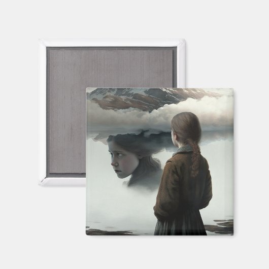 Aimant Girl with clouds (Recto/Verso)