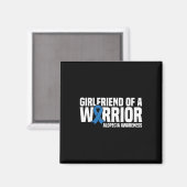 Aimant Girlfriend d'un guerrier Bleu Ruban Alopecia Aware (Recto/Verso)