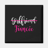 Aimant Girlfriend Fiancee Shirt Engagement Party Couple T (Devant)
