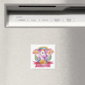 Aimant Girls mignonne violet licorne arc-en-ciel Nom pers (In Situ (Lave-vaisselle))