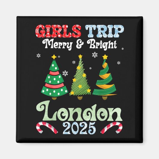 Aimant Girls Trip Merry Bright Christmas In London Vacati (Devant)