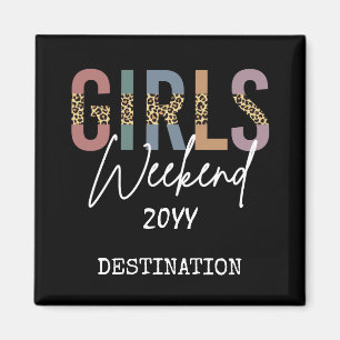Aimant Girls Weekend Cheetah Print Girls trip getaway