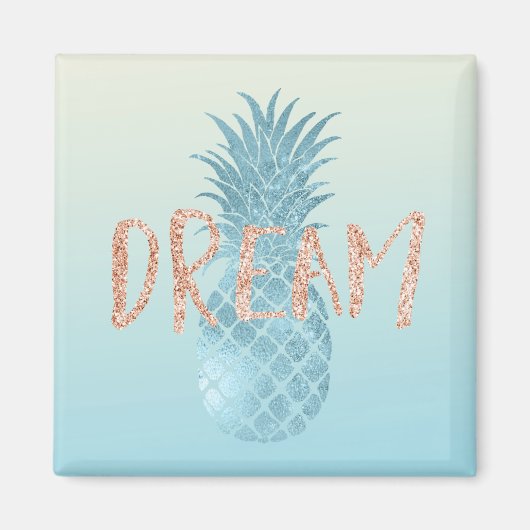 Aimant Girly Aqua Glam Tropical Ananas Pink Dream (Devant)