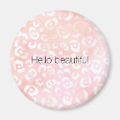 Aimant Girly Blush Pink Peach Gold Leopard Animal (Devant)