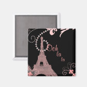 Aimant girly chic retro mode paris eiffel tower (Recto/Verso)