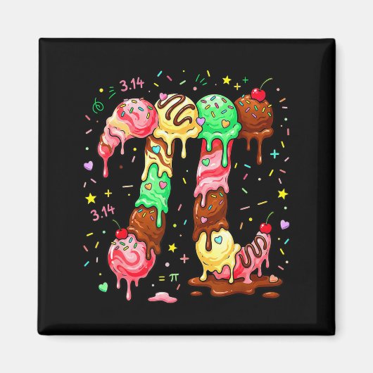 Aimant Glace à la crème Pi Math Pi Math Drôle Symbole de (Devant)