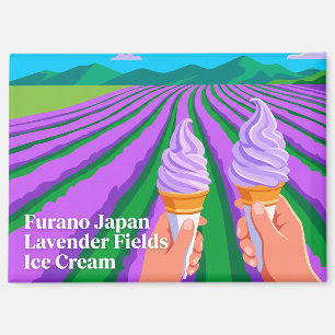 Aimant Glace aux champs de lavande de Furano Japon