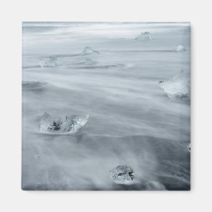 Aimant Glace et eau sur une plage, Islande