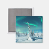 Aimant Glace et neige | Northern Lights, Laponie, Finland (Recto/Verso)