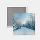 Aimant Glace et neige | Route d'hiver gelée Russie, Sibér (Recto/Verso)