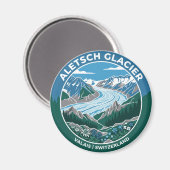 Aimant Glacier d'Aletsch Suisse (Recto/Verso)