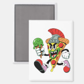 Aimant Gladiator Pizza Slice Italien Brainrot (Recto/Verso)