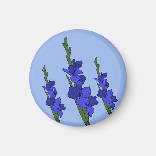 Aimant Gladiole bleue (Devant)