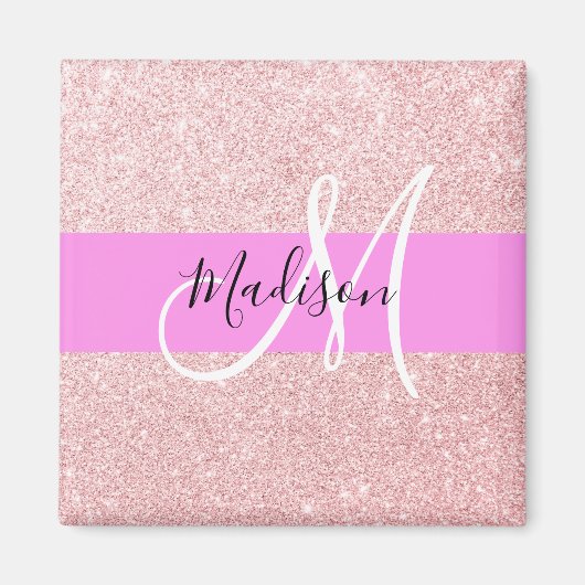 Aimant Glam Blush Rose Rose Parties scintillant or étince (Devant)